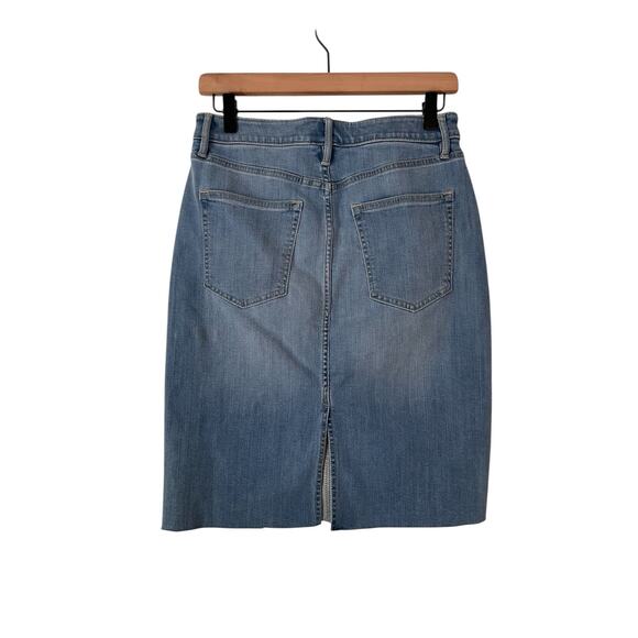 Banana Republic Womens Button Front Raw Hem Pencil Skirt Size 4 - Picture 4 of 7